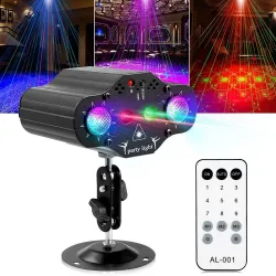 Iluminación de escenarios y eventosProyector láser de escenario - control de voz - luces estroboscópicas rojas / verdes / azules