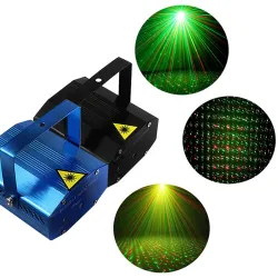 Iluminación de escenarios y eventosMini luz de escenario láser - proyector - control de voz - luz estroboscópica autopropulsada