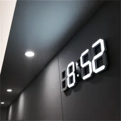 RelojesReloj de pared digital 3D moderno - LED - USB - con función de alarma