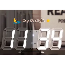 RelojesReloj de pared digital 3D moderno - LED - USB - con función de alarma