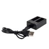 Batería y CargadoresCargador de batería - doble ranura - con cable USB - para GoPro 5 / 6 / 7
