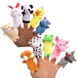 Bebé y niñosTíteres de dedos - forma de animales - muñecos de peluche para niños - 10 piezas