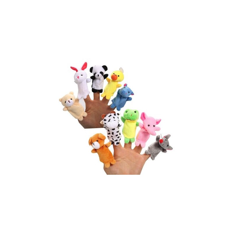 Bebé y niñosTíteres de dedos - forma de animales - muñecos de peluche para niños - 10 piezas