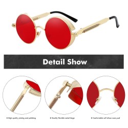Gafas de solGafas de sol redondas de metal - steampunk / estilo gótico - UV400 - unisex