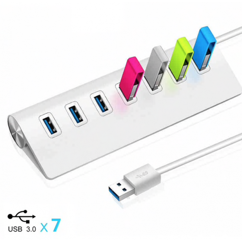 Aluminum splitter - USB 3.0 - 7 port USB - HUBHubs