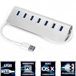 Aluminum splitter - USB 3.0 - 7 port USB - HUBHubs