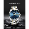 HAIQIN - mechanical automatic watch - stainless steel - silver / blueWatches