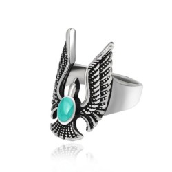 AnillosRetro ring - eagle with blue stone