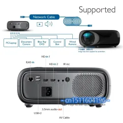 ProyectoresAUN AKEY9S - Proyector LED HD - Android - Bluetooth - WIFI - 4K - 1080P