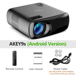 ProyectoresAUN AKEY9S - Proyector LED HD - Android - Bluetooth - WIFI - 4K - 1080P