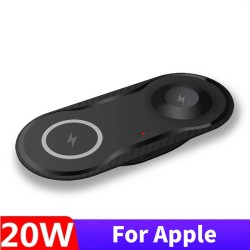 CargadoresCargador magnético inalámbrico 2 en 1 - para Samsung - iPhone - Apple Watch - 20W