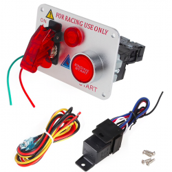 Interruptores12 V - LED rojo - arranque del motor del coche de carreras - interruptor de encendido con botón pulsador - palan...