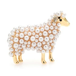 Sheep brooch with pearlsBrooches