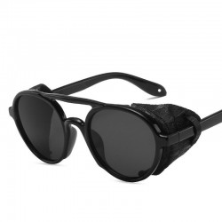 Gafas de solGafas de sol steampunk redondas - decoración cuero - unisex