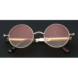 Gafas de solGafas de sol redondas góticas/steampunk - lente roja - montura de metal - UV 400 - unisex