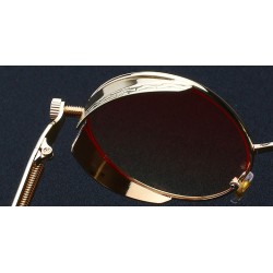 Gafas de solGafas de sol redondas góticas/steampunk - lente roja - montura de metal - UV 400 - unisex