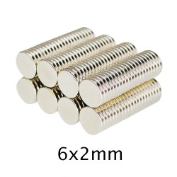 N35 - neodymium magnet - strong disc - 6mm * 2mm - 50 piecesN35