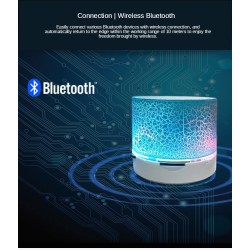 Altavoz BluetoothMini altavoz Bluetooth - LED - Tarjeta TF - diseño agrietado