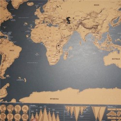 Pegatinas de paredMapa para rascar negro - mapa mundial de viajes - etiqueta de la pared