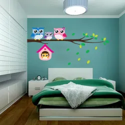 Pegatinas de paredFamilia de búhos en árbol / pájaros - vinilo adhesivo para pared - removible