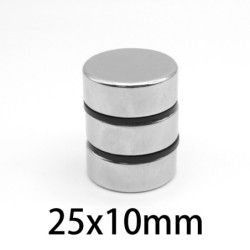 N35N35 - imán de neodimio - disco fuerte - 25 mm * 10 mm