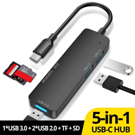 5 in 1 HUB - USB 3.0 - type-C - TF - SD - adapter - splitterHubs