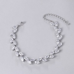 Crystal leaves silver braceletBracelets