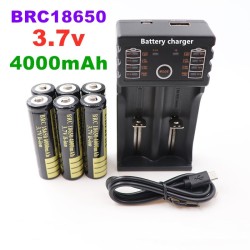Original 18650 Li-on battery - 3.7 V - 4000mAh - rechargeable - USB chargerBattery