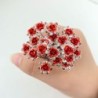 Silver hair pins - red rose / crystals - 20 piecesHair clips
