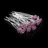 Silver hair pins - colorful roses / crystals - 20 piecesHair clips