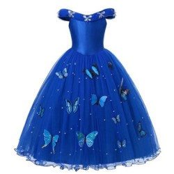 DisfracesVestido azul mariposas princesa - DISFRAZ NIÑA