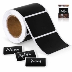 Adhesivos & cintasPegatinas de pizarra multifunción - etiquetas negras para tarros - reutilizables - impermeables - 120 piezas