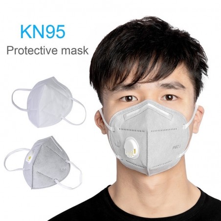 Mascarillas bucalesKN95 - PM2.5 - mascarilla de protección bucal / facial - con válvula de aire - antibacteriana - anti coron...