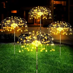Iluminación solarFuegos artificiales LED - lámpara solar de jardín - resistente al agua