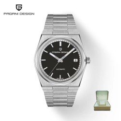 RelojesPAGANI DESIGN - reloj deportivo automático - resistente al agua - acero inoxidable - negro