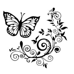 PegatinasAdhesivo decorativo para coche - mariposa / flores
