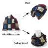 2 in 1 - winter hat / scarf - plaid design - unisexHats & Caps