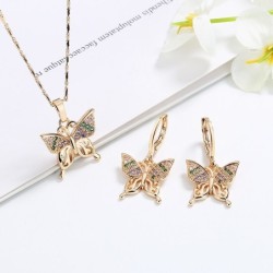 Conjuntos de joyasConjunto de joyas doradas - con mariposas - pendientes / collar