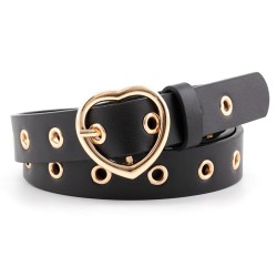 Classic leather belt - metal heart shaped buckleBelts