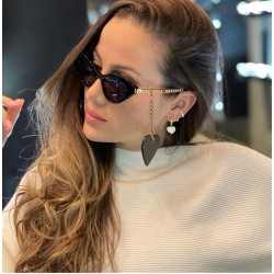 Cat eye style sunglasses - with chain / heartSunglasses