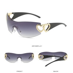 Gafas de solGafas de sol sin montura de moda - bisagra de doble corazón de metal