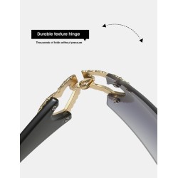 Fashion rimless sunglasses - metal double heart hingeSunglasses