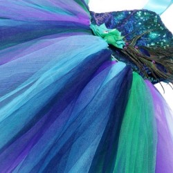 DisfracesDisfraz de pavo real - vestido con plumas / flores