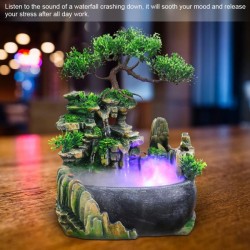 DecoraciónFuente cascada - humidificador de aire con luz - 220V - enchufe UE