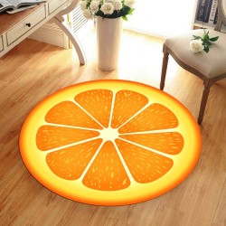AlfombrasAlfombra redonda decorativa - estampado de frutas - naranja