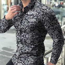 CamisetasCamisa de manga larga de moda - estampado floral - ajuste delgado