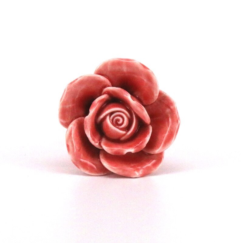 Ceramic furniture handles - roses shaped knobs - 10 piecesFurniture