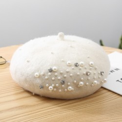 Sombreros & gorrasBoina de punto de lana - con perlas / cristales