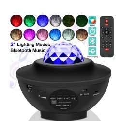Altavoz BluetoothLuz nocturna LED - proyector de cielo estrellado - altavoz Bluetooth activado por sonido