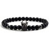 PulseraPulsera de cuentas negras - corona decorativa / bola / cruz